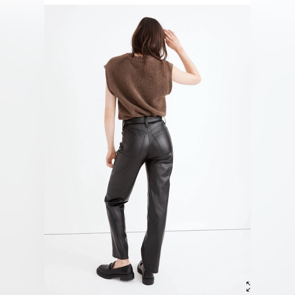 Madewell Perfect Vintage Straight Jean: Faux Leather Edition black size 27 - Picture 3 of 9